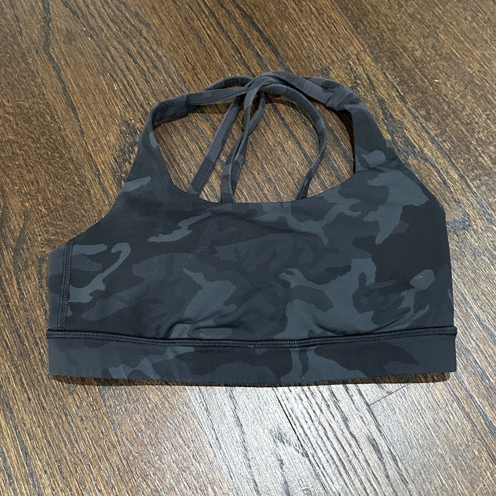 LULULEMON Black Camouflage Energy Bra